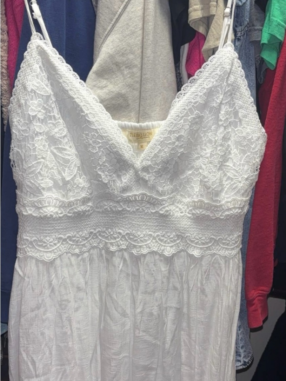 White Lace Bodice Dress